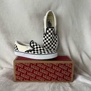 Vans Black and White Checkerboard Slip-Ons